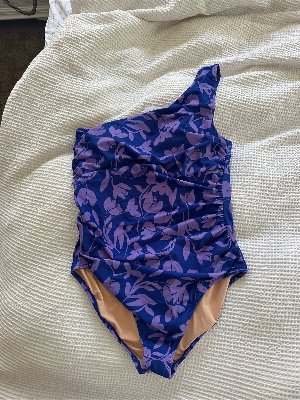 J. Crew Purple Floral One-Shoulder Women’s Swimsuit